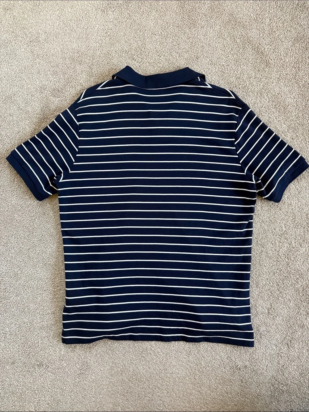 Ralph Lauren Navy and White Striped Polo Shirt